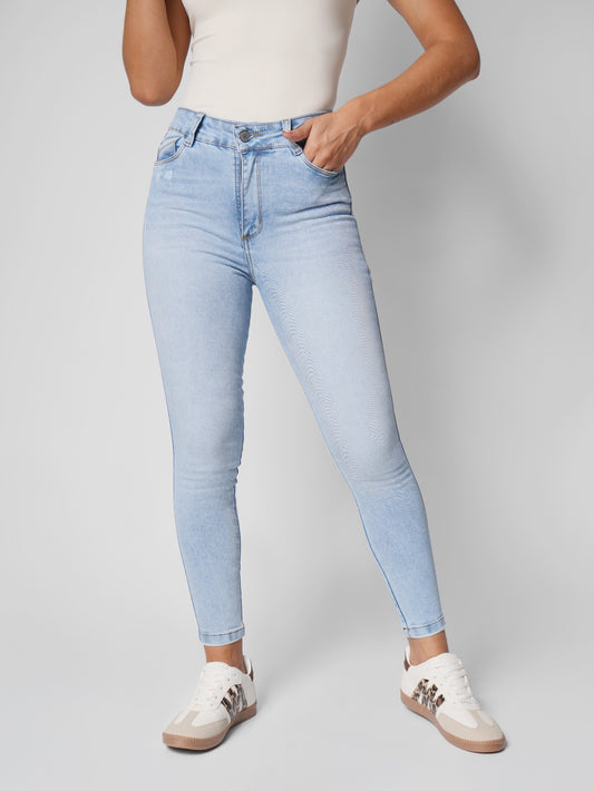 Ref: DCN909C Jean Skinny Stretch, Tiro Alto, Tono Claro