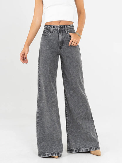 Ref: DCN858 Jean Mom flare, palazzo, rígido, tiro alto