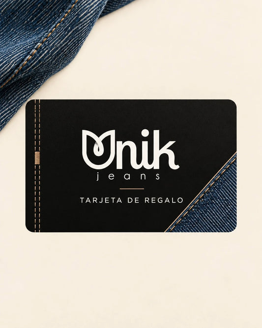 Tarjeta de regalo Unik Jeans, negra con denim