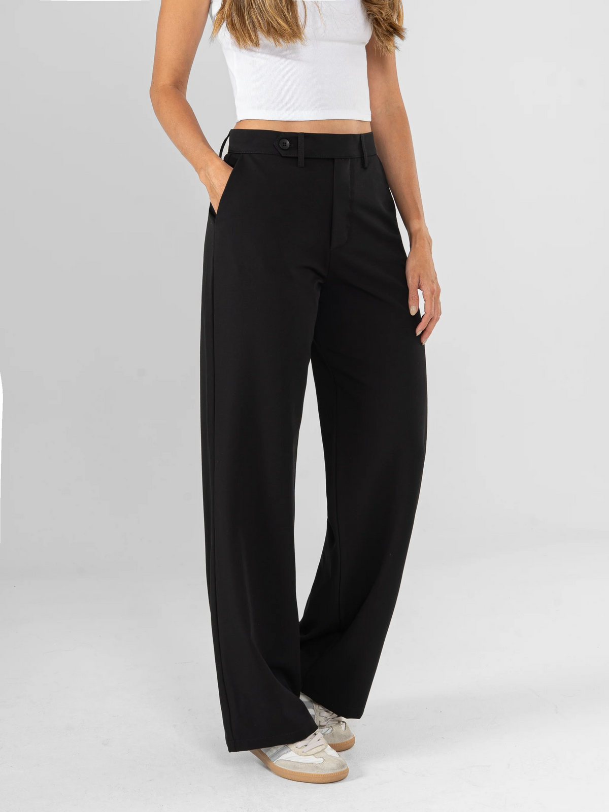 Ref: DCN1105 Pantalón Palazzo, tejido plano liviano, tiro alto.