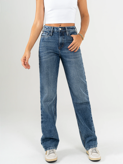 Ref: DCN944 Pantalón straight leg, rígido, tiro medio