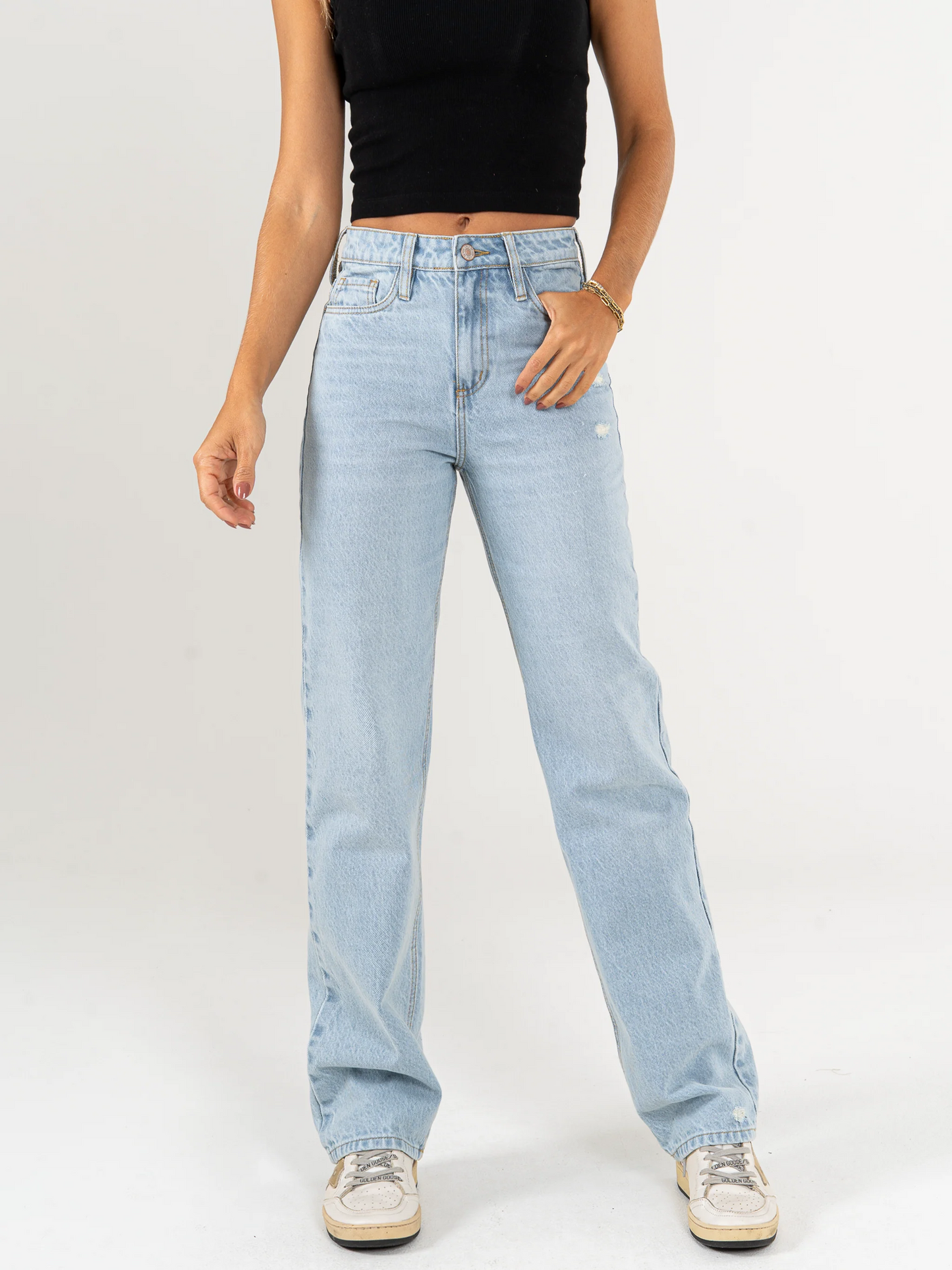 Ref: DCN944 Pantalón straight leg, rígido, tiro medio