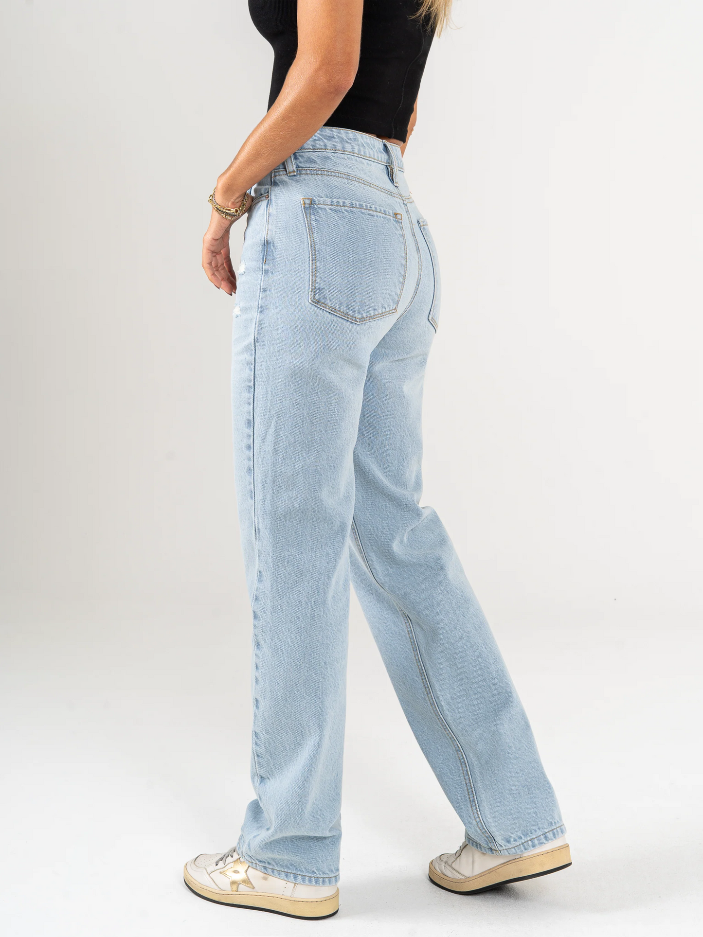 Ref: DCN944 Pantalón straight leg, rígido, tiro medio