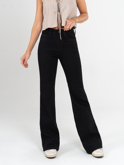 Ref: Dcn1044 Jean flare stretch,bota ancha, tiro alto