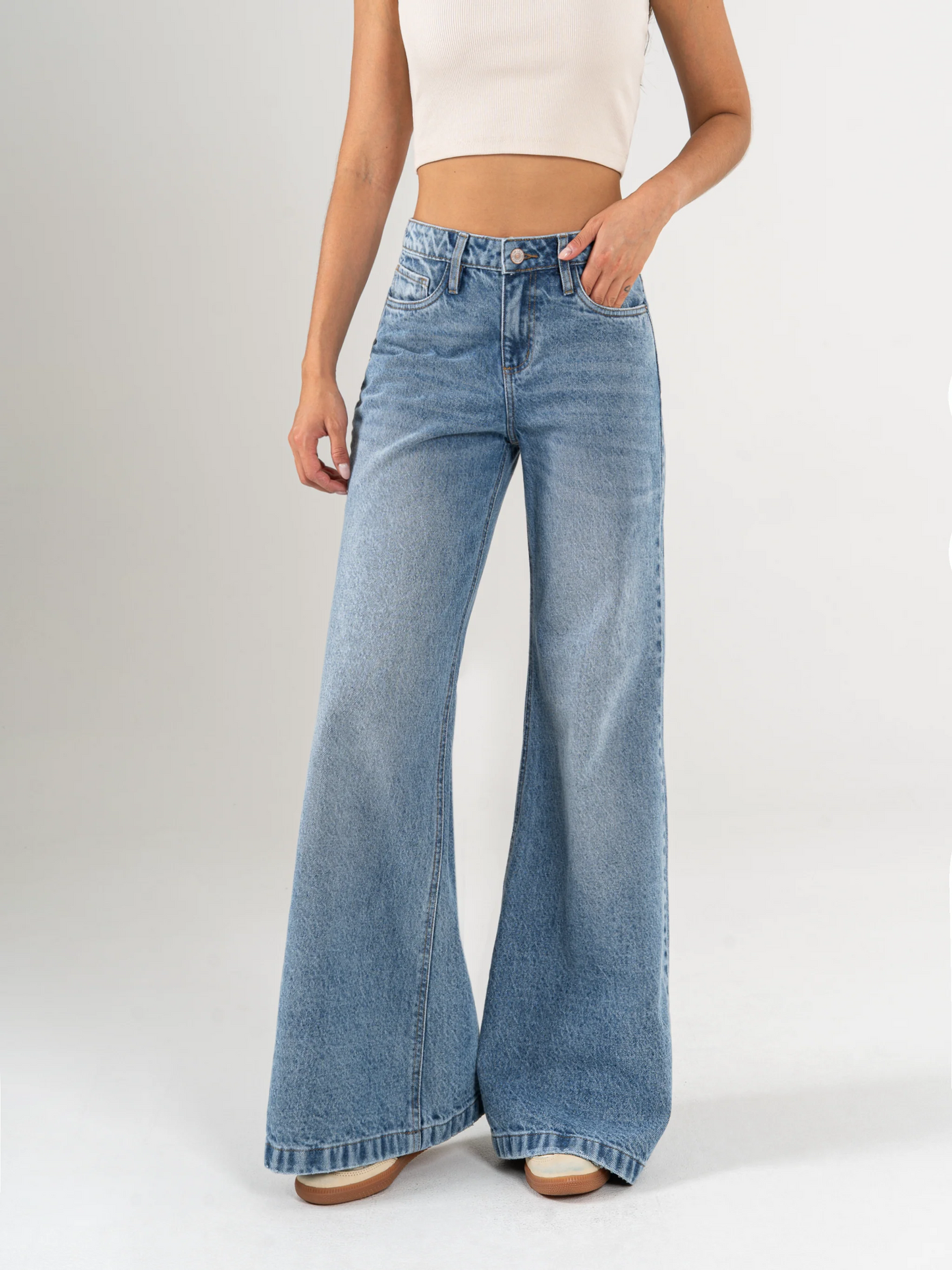 REF: DCN1013 Jean Mom Flare Palazzo