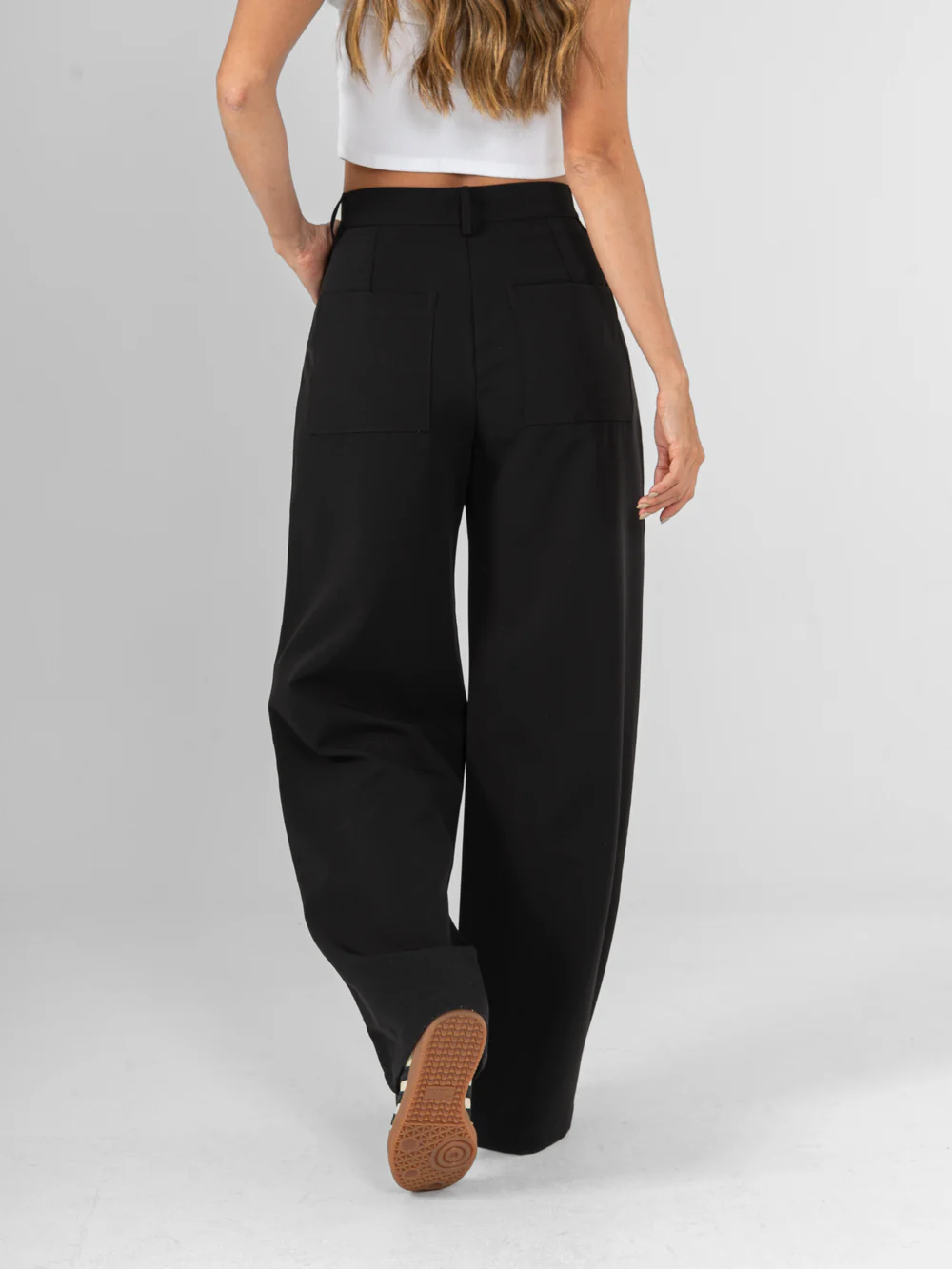 Ref: DCN1109 Pantalón Palazo, tejido plano liviano, tiro alto.