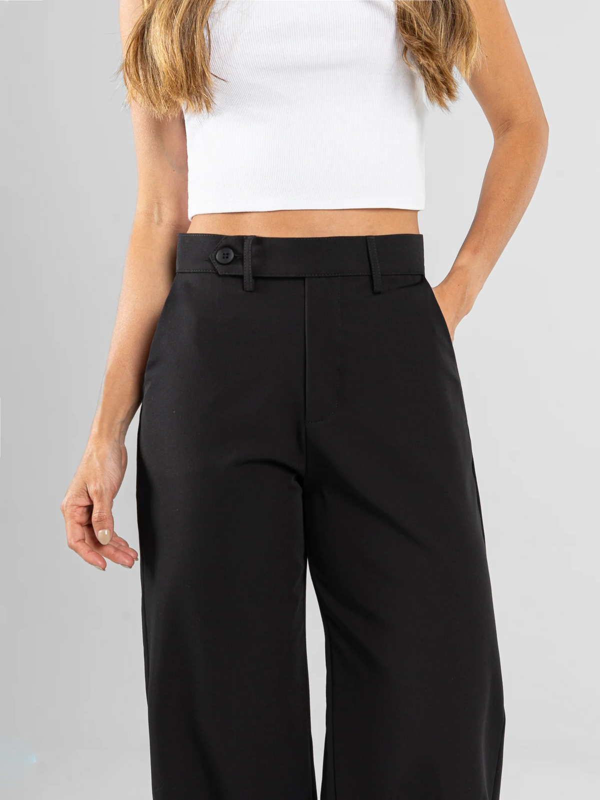 Ref: DCN1105 Pantalón Palazzo, tejido plano liviano, tiro alto.