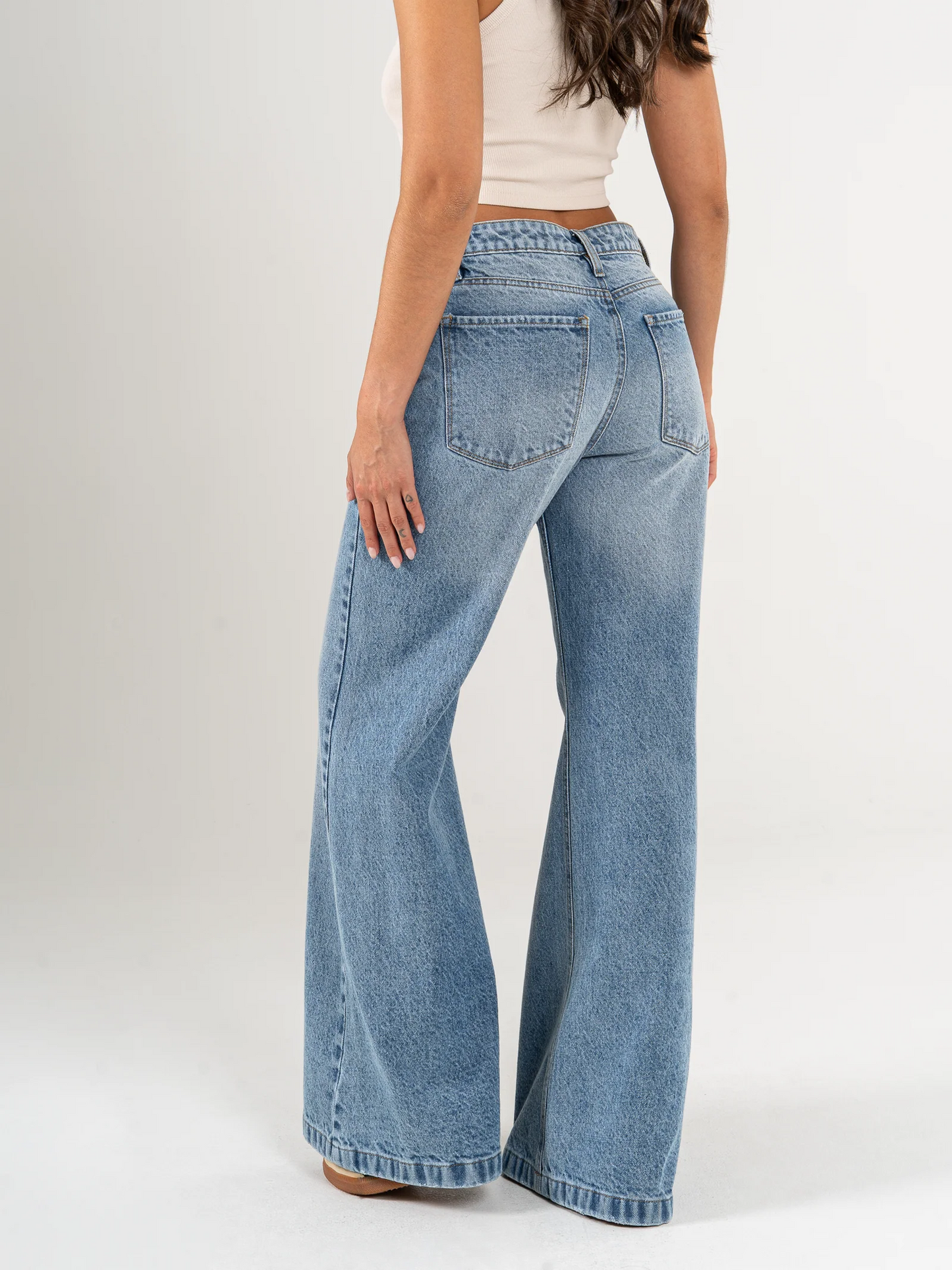 REF: DCN1013 Jean Mom Flare Palazzo