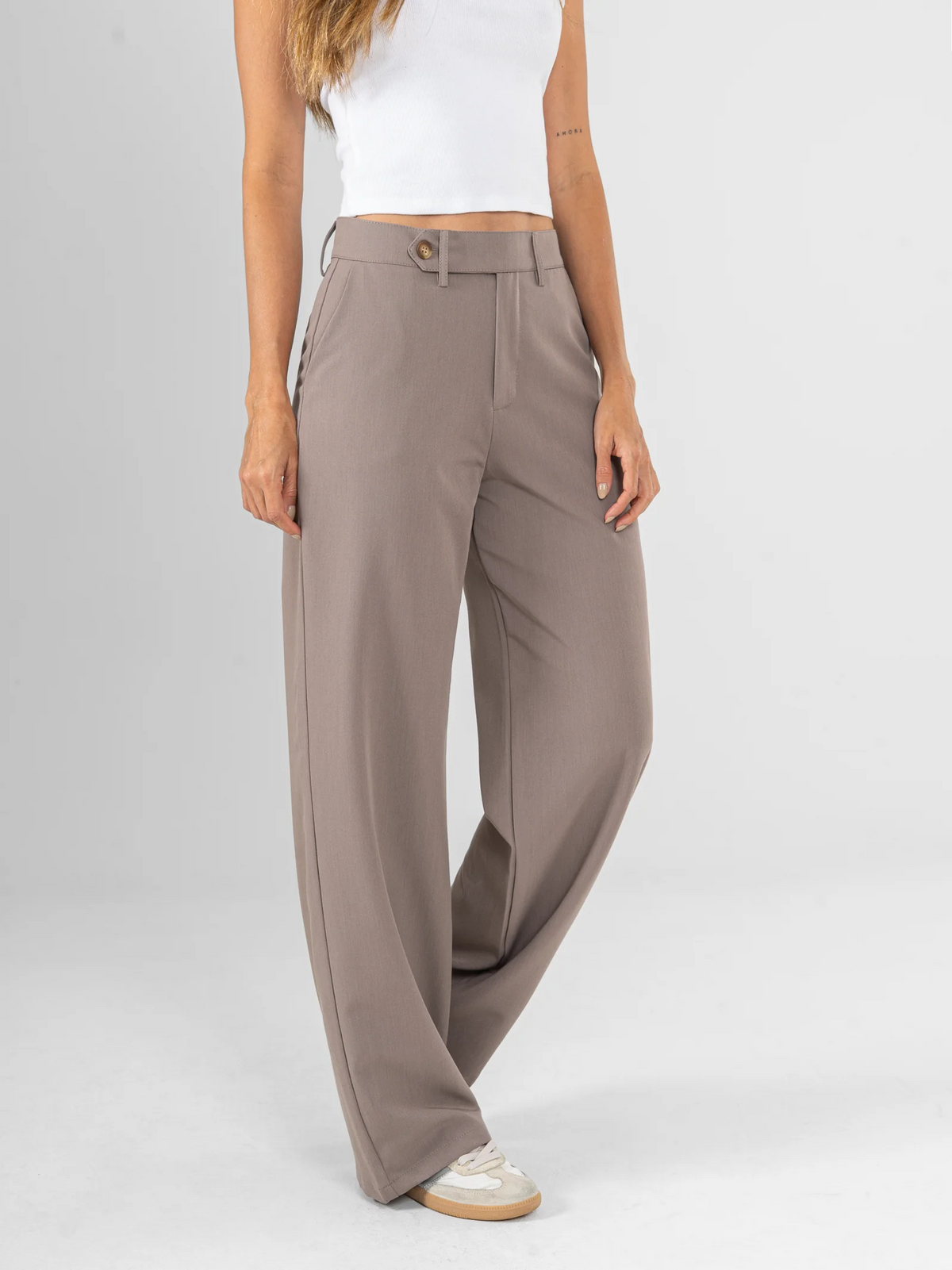 Ref: DCN1105 Pantalón Palazzo, tejido plano liviano, tiro alto.