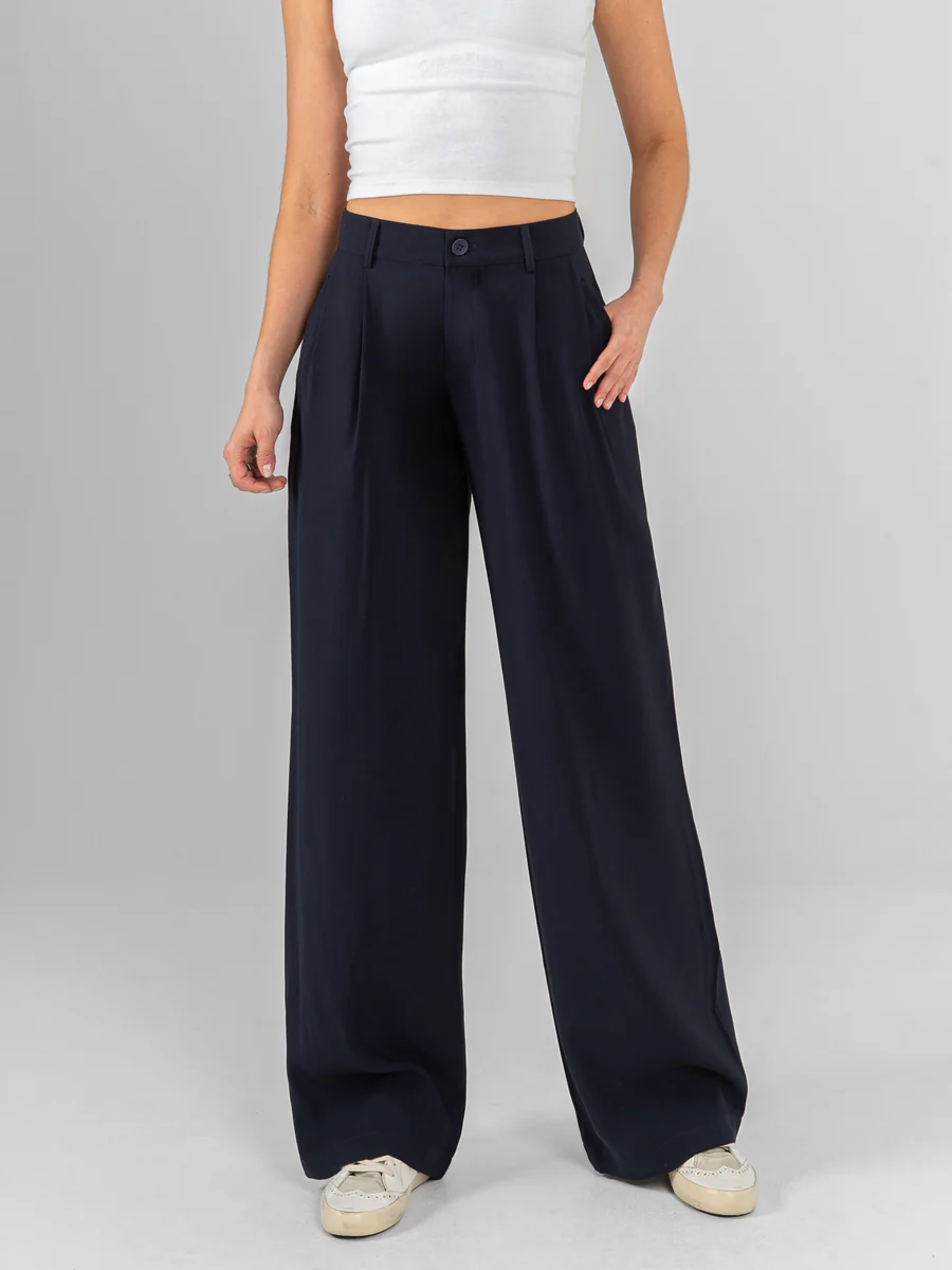 Ref: DCN1109 Pantalón Palazo, tejido plano liviano, tiro alto.